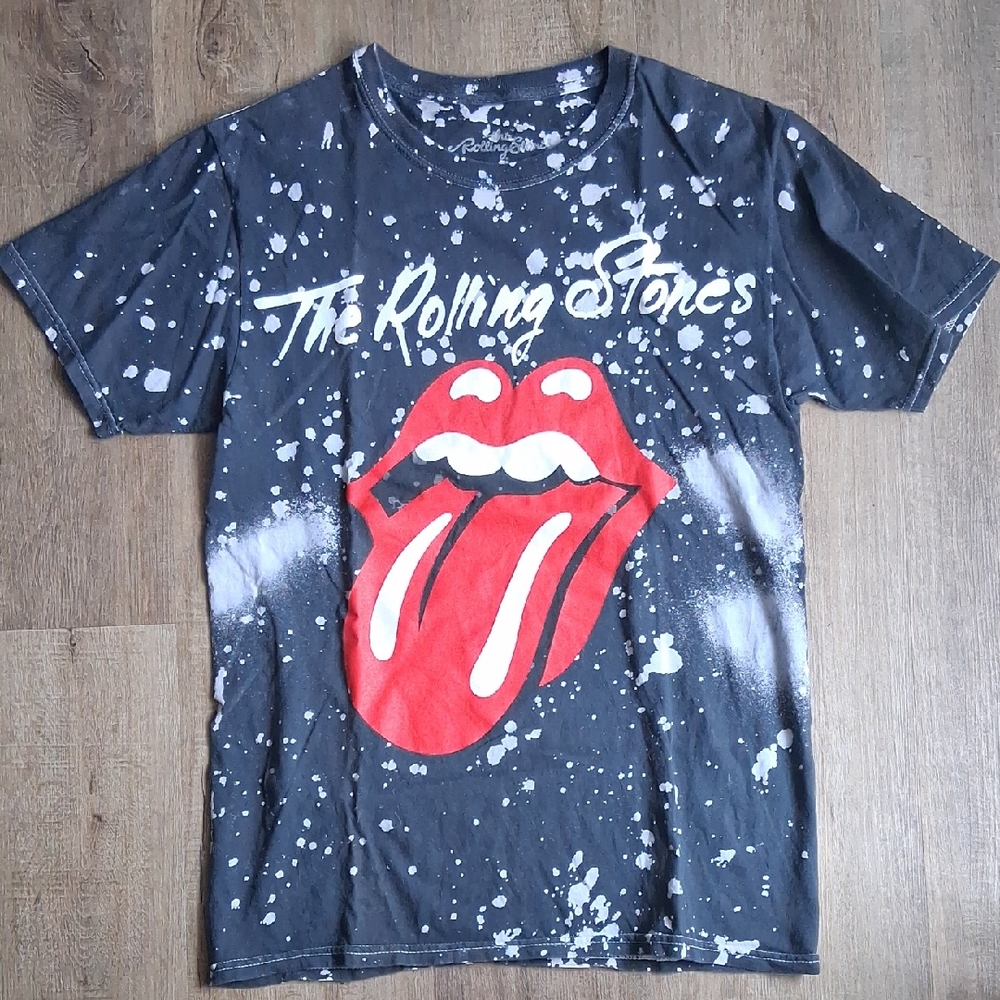The Rolling Stones Paint Splattered Lip Mouth Image Size Small
